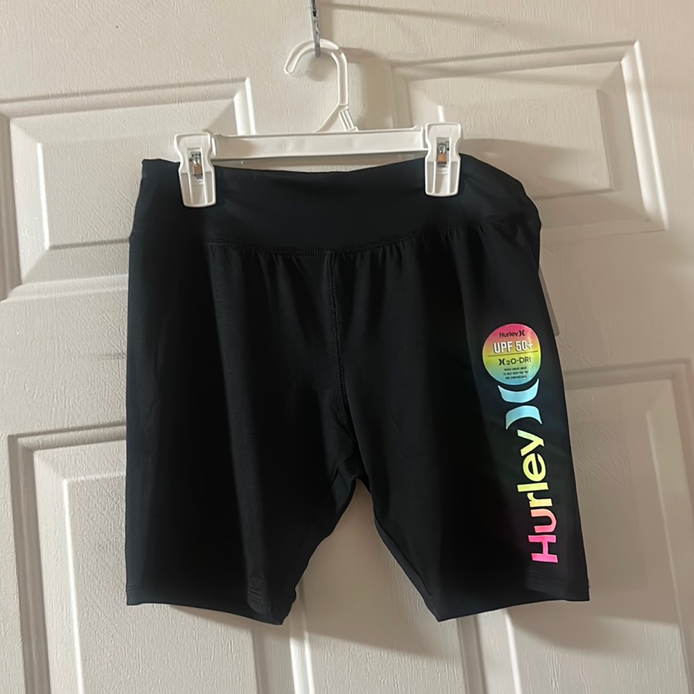 HURLEY HIGH RISE ACTIVE SHORTS: BLACK: NEW WITH TAGS: SIZE XL